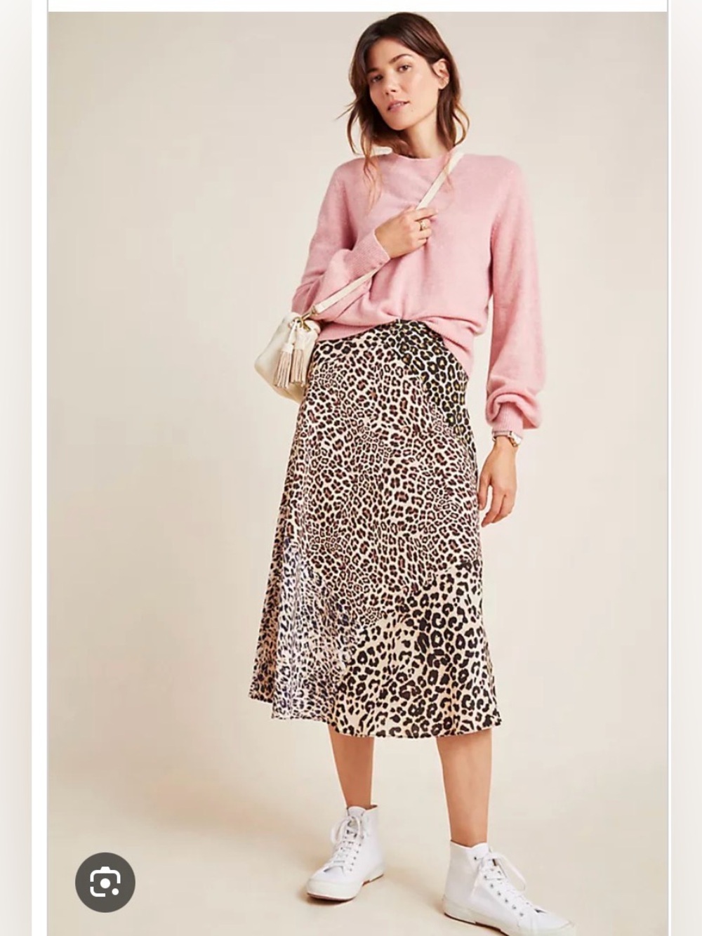 Kachel x Anthropologie Leopard Print A-Line Skirt - Tan & Brown